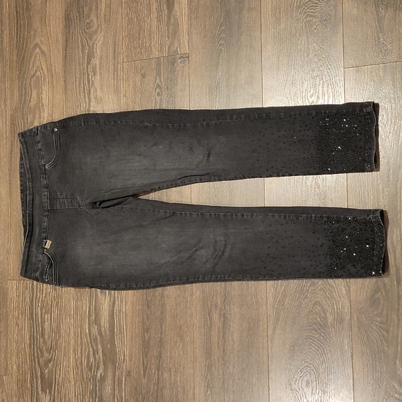 ❤️ LISETTE L MONTREAL PULL ON RHINESTONE HEM SKINNY JEANS, 10 (30) - Picture 1 of 7